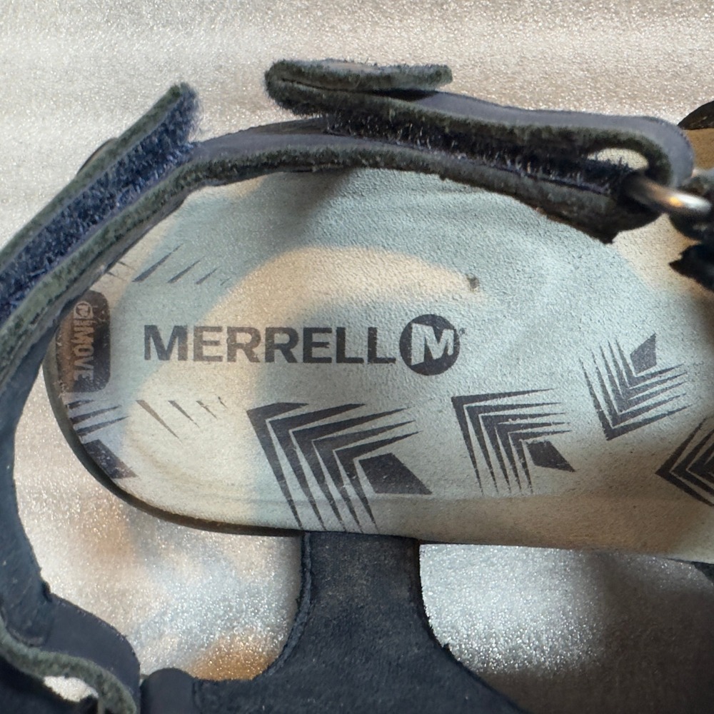 Merrell Adhera Strap Sandals Womens 9 Blue Leather Studded Backstrap Comfort - Picture 7 of 9